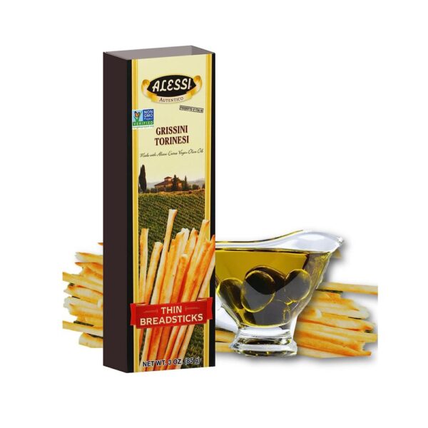 Alessi Imported Breadsticks, Thin Autentico Italian Crispy Bread Sticks