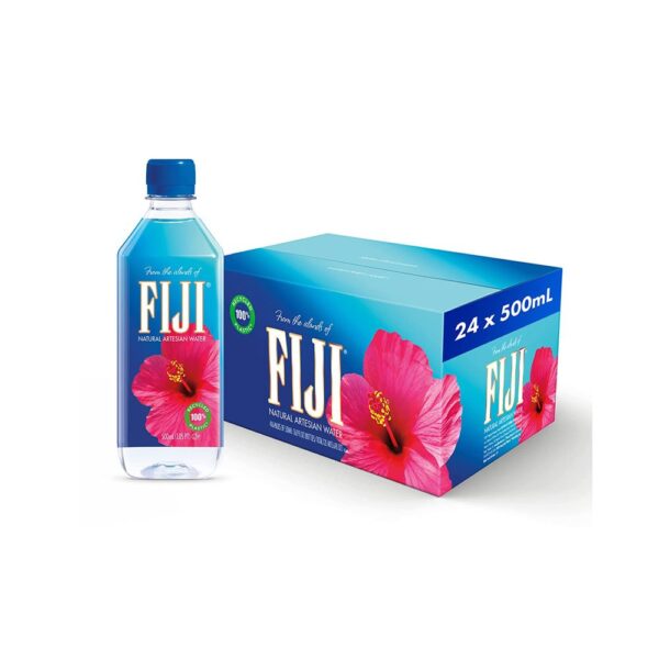 FIJI Natural Artesian Bottled Water 500 mL / 16.9 Fl Ounce (Pack of 24)
