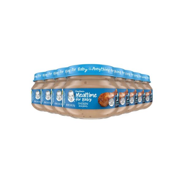 Gerber Baby Foods 2nd Foods Meat, Chicken & Gravy, Mealtime for Baby