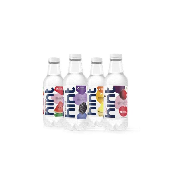 Hint Water(Pack of 12), 16 Ounce Bottles, 3 Bottles Each of: Watermelon, Blackberry, Cherry, and Pineapple