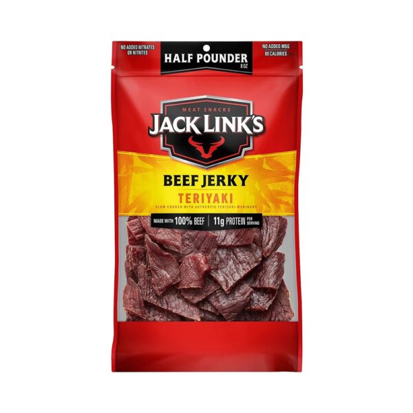 Jack Link's Beef Jerky, Teriyaki, ½ Pounder Bag - Flavorful Meat Snack