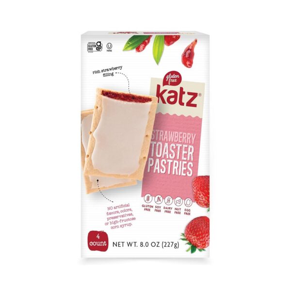 Katz Gluten Free Vegan Toaster Pastries. Strawberry. Easy Breakfast Food