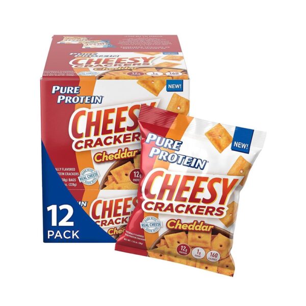 New Pure Proteins, Cheddar Cheese Crackers, Baked Snack Crackers