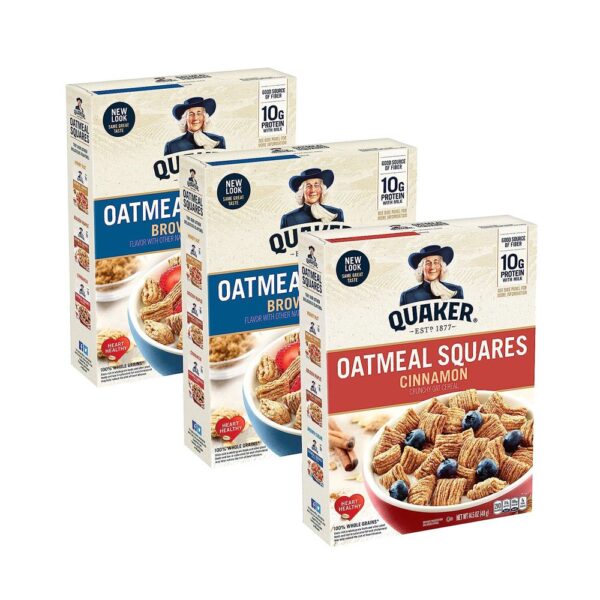 Quaker Oatmeal Squares Breakfast Cereal, Brown Sugar & Cinnamon Variety Pack