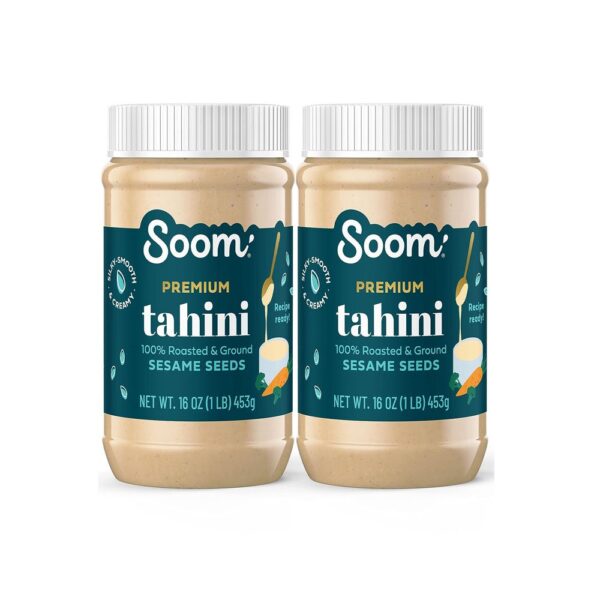 Soom Foods Ground Premium Sesame Tahini Paste 16oz (2 Pack)